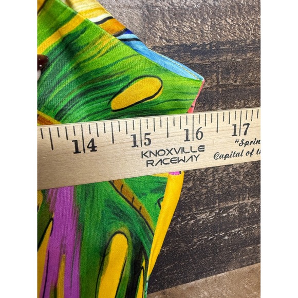 Farm Rio Yellow Tropical Parrot Hibiscus Floral Maxi Dress Small Spaghetti Strap - Picture 5 of 8